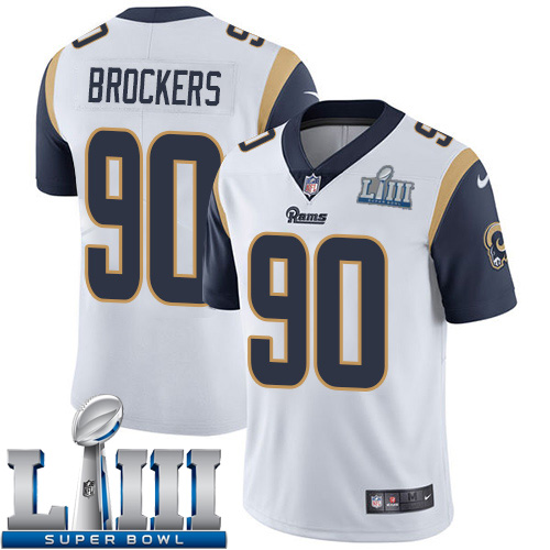 Men Los Angeles Rams #90 Brockers white Nike Vapor Untouchable Limited 2019 Super Bowl LIII NFL Jerseys->los angeles rams->NFL Jersey